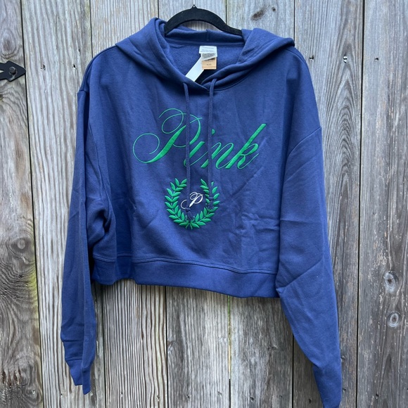 NWT PINK Everyday Fleece Crop Hoodie Sweatshirt size XL - Picture 5 of 12